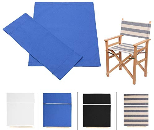SUNJULY Stuhlhusse aus Stoff, 2 Sets aus Stoff für Regiestuhl und Stuhl modernes Design elastisch strapazierfähig strapazierfähig aus Polyethylen Durable Austauschbar Hocker Protector (Blau)