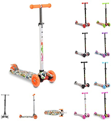 Byox Kinderroller Scooter Rapture aus Alu, Wassertransferdruck, PU Leuchträder orange