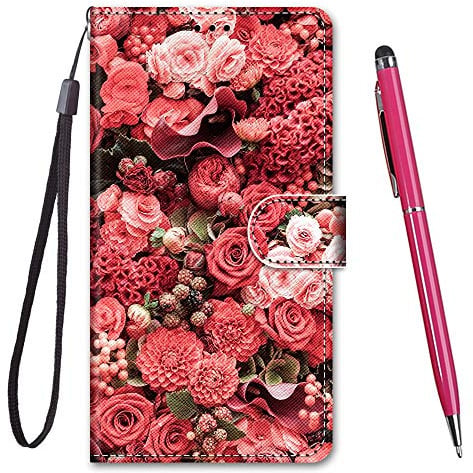 TOUCASA Cover per iPhone XS Max,Flip Caso Custodia [Creativo Dipinto] PU Pelle Portafoglio Unico Sottile Funzione TPU Antiurto Flip Cover a Libro per iPhone XS Max (6,5 Pollice),Giardino Di Rose