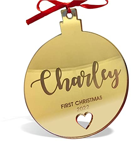 Personalisiert Weihnachtskugeln mit Name Christbaumkugel Christbaumschmuck Weihnachtsbaumkugel Geschenk für Kinder Jungen Mädchen Graviert Weihnachtsfest für Neugeborene Baby erstes Weihnachten 2025