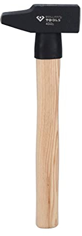 BRILLIANT TOOLS BT077040 Schlosserhammer mit Hickory-Stiel, 400 g, französische Form [Powered by KS TOOLS]