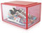 BITUXX LEX21 Schuhbox Stapelbar Aufbewahrungsbox Kunststoffbox Schuhkasten Schuhkarton Schuhorganizer bis Gr.47 (Rot, 6er Set)