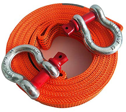 Yimihua Sangle de Remorquage Corde de Remorquage 4x4 Voiture Câble de Remorquage,avec 2 Crochets de Sécurité et Sac de Rangement,pour Voiture/SUV/Véhicule Agricole/Navire(Size:4M/5T)