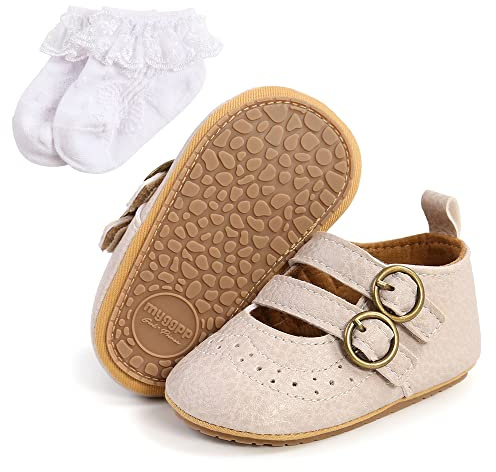 Sehfupoye Chaussures de Princesse pour bébés Filles Chaussures de Marche pour bébés de 12 à 18 Mois avec Chaussette