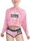 LittleForBig Donna Gaming Casual Regular Fit Manica Lunga Coulisse Cropped Cappuccio Sweater Rosa S