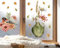 wolga-kreativ Fenstersticker Fensterbilder Glasdekorfolie Motiv Fensterfolie Fenstertattoo Herbst Blumenstrauß Vase Vogel Chrysanteme Aufkleber Sticker Fenster Küche Wohnzimmer wiederverwendbar