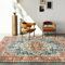 CHOSHOME Teppich Wohnzimmer Waschbarer Vintage Kurzflor Teppich Orientalisch Weiche Teppich für Schlafzimmer Boho Teppich rutschfest In und Outdoor Teppich 80x150CM Orange Waschbar in Waschmaschine