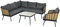 Outsunny Gartenmöbel-Set, 5 TLG. Rattan Sitzgruppe mit Kissen, Sitzgarnitur mit 1 Couchtisch, 1 Ecksofa, 2 Zweisitzer, 1 Sessel, Balkonmöbel, für Garten, Terrasse, Alu, Sand