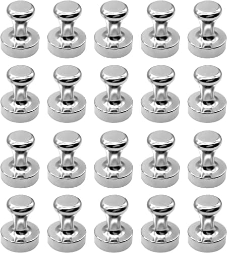 Imanes Potentes de Neodimio - 20 Piezas para Nevera, Pizarra Magnética y Tablero de Anuncios - 12 X 16 mm, Metálicos