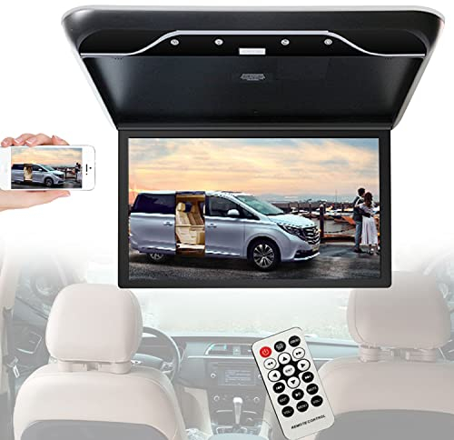 19 Car Overhead Flip Down Mount Monitor, 1080 Ips Bildschirm, Car Roof Multimedia Player, Car Video Mit Bildschirmspiegelung, Unterstützung HDMI/USB/AV/IR,Beige