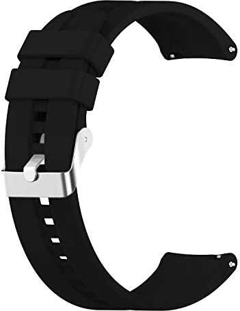 ONE ECHELON Quick Release Smart Watch Band Compatible With Fossil Gen 6 Smartwatch Rugged Silicone Replacement Strap (Black)