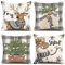 ZHAOMIMI Juego de 4 Fundas Cojines 45x45 Navidad Funda de Almohada linaza Modernas Cojines Decoracion para Sof - Plantas Verdes