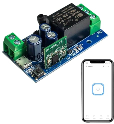 QIACHIP Smart Ewelink APP Rele Wifi Contatto Pulito Modulo,Interruttore Intelligente Remoto Senza fili 1 canali momentary Inching Selflock Controllo DC 5V 12V 48V Compatibile con Alexa/Google Home