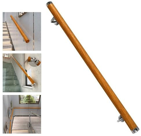 Barandilla Escalera - Pasamanos Escalera, Barandillas Antideslizantes De Pared, Kit Pasamanos De Seguridad Redondo De Madera, Barra De Soporte De Escalera De Pasillo Antiguo De Loft Interior (Size :