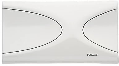 Schwab Targa 227605 Dual-Flush Flushing Plate White, Compatible with The 187 UP Concealed Cistern, Wall-Mounted, Plastic Construction, 1 in Pack