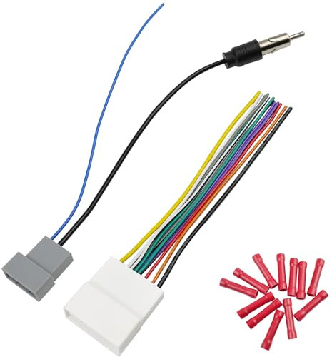 Jayubien 20Pin Wiring Harness for Nissan Radio Wire Antenna Adapter Kit, Compatible with Altima Versa Sentra Frontier Xterra Titan Leaf Juke Pathfinder Rogue Subaru Car Stereo Connector
