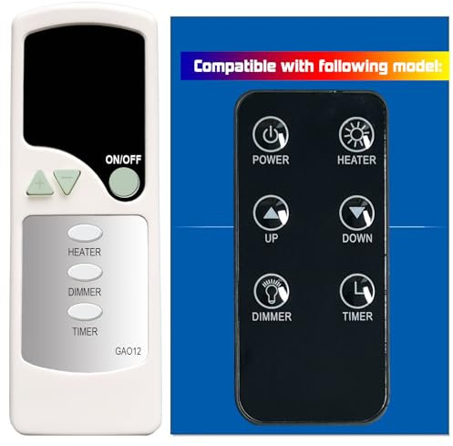 XINJISHIMIN Replacement Remote Control for Great World Electric Fireplace GW-5078BE-TNB GW-5078