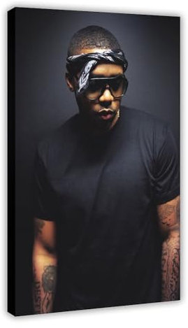 MExmeb Leinwandposter Rapper Nas 2, Schlafzimmer-Dekor, Sportlandschaft, Büro, Raumdekoration, Geschenk, Rahmen-Stil, 60 x 90 cm