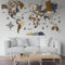 Hölzerne Weltkarte (Deutsch) - 3D Art Large Wall Decor - Karte Größe (M, L, XL) Jeder Anlass Geschenkidee - Wandkunst für Haus, Küche oder Büro (SKY, M (120x62 cm))