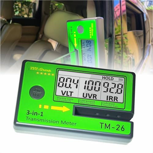 Tint Meter for Film or Window Glass Transmission Reader Tester Checker Measure Enforcer Gauge for Cars UV/IR Rejection Rate Best Professional Spectrum Tester