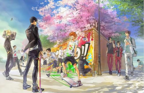 Schwagebo Japansk Anime Haikyuu!!!! Posterpuzzle 1000 Teile Holzpuzzle Erwachsene Kinder Lernspiel Gi43Kq