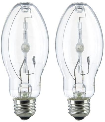 Diodesy- MH70/U/MED M98 Metal Halide Lamp 70W 5600 Lumens E26 Medium Base 4000K Cool White ED17 Clear Finish High Intensity Discharge Outdoor Light Bulb 15,000 Hour Life Span Pack of 2