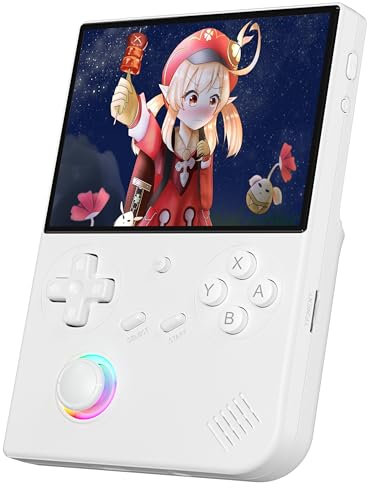 RG40XXV Consolas de Juegos Portátil , 4.0 Inch IPS Screen Linux System Built-in 64G TF Card 5528 Games Support HDMI TV Output 5G WiFi Bluetooth 4.2 (White)