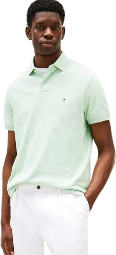 Tommy Hilfiger Herren Poloshirt Kurzarm 1985 Regular Fit, Türkis (Mint Gel Heather), 3XL