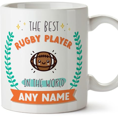 MUGFFINS Rugby Player Mug - in English - World's Best - with Doodle - Funny Gift for Colleagues - Ceramic 11oz Mug