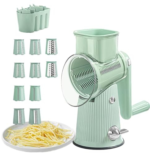 Sghtil Cortador de verduras rotativo, rallador de queso rotativo | Cortador rotativo cortador de verduras y triturador de queso | Rallador de queso, rebanadora manual