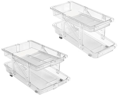 Wouueso 2Pack Soda Can Organizer Dispenser for Refrigerator Holders for Fridge Mini Skinny Rack Container Wide Adjustable