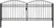 Brokky 143095 Fence Gate Double Door with Arched T O P Steel 400x175 cm Black Garden Gates High galvanised wrought iron metal swing gate