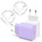 iPhone Ladekabel Ladegerät 25W[Apple MFi Zertifiziert] Lightning Kabel für iPhone 14 Pro Max 13 Plus 12 11 SE iPad Stecker Schnellladegerät Netzteil Schnellladekabel USB C Power Adapter (Lila Weiß)