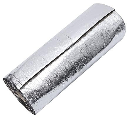 Alipis Selbstklebende Auto Dämmmatte aus Baumwolle mit Aluminiumfolie Geruchlos Silber für Motorhaube und Innenraum