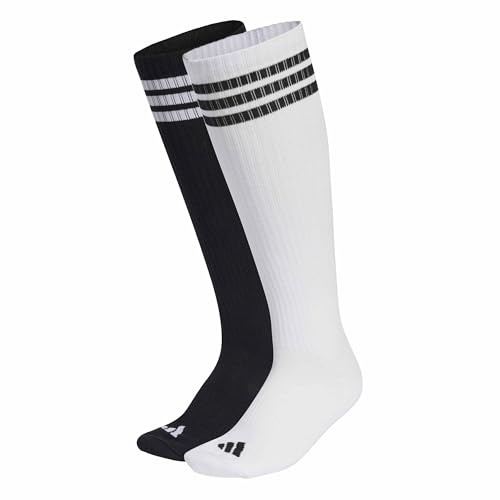 adidas Unisex 3 Stripes Knee Socks 2 Pair Pack Socken