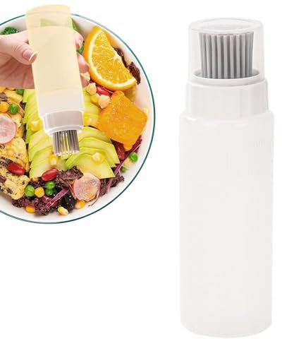 Botella dispensadora de aceite con brocha - Botella de silicona a prueba de fugas, brocha resistente al calor y antiadherente | Contenedor de aceite a prueba de polvo con escala de medición, dispensad