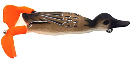 Jorzer Angelköder Fischerei Köder Propeller Flipper Enten Köder 3D Wobbler Augen Oberwasser Schwimmköder weich für schwarz grau