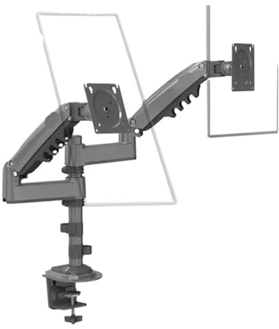 BSAXITHZB H180 17-27 22-32 Dual Monitor Table Stand Gas Spring Full Motion LCD TV Stand 2-9 kg 2-12 kg Double Arm Clamp Stand(2-9KG Matte charcoal)