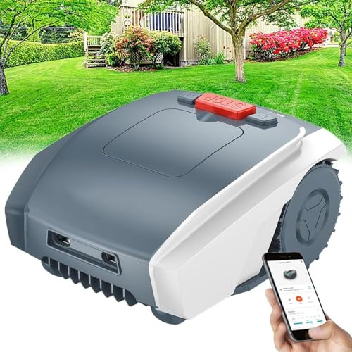 Robot rasaerba per 1/4 di acro con Cavo perimetrale 18v 4.4ah GPS Tosaerba Automatico a Batteria Percorsi paralleli Falciatura 25% di Pendenza Bluetooth WiFi Control Ricarica