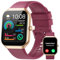 Smartwatch Damen Herren mit Telefonfunktion, 1.96HD Fitnessuhr mit Herzfrequenz SpO2 Schlafmonitor Schrittzähler Uhr IP68 Wasserdicht Smart Watch mit 113+Sportmodi, Sportuhr für Android iOS, Rot