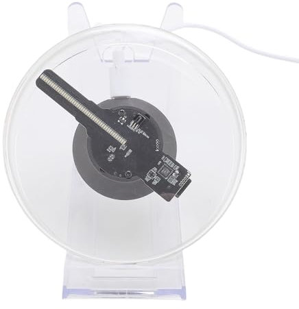 Fockety Ventilateur holographique 3D de 12 cm, télécommande Wi-Fi via application, affichage publicitaire pour Noël, projecteur holographique à 48 LED pour fêtes, Halloween, magasins,