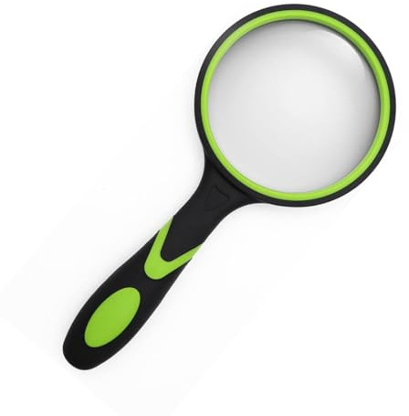 JUGUTA Lente Di Ingrandimento 10X Di Alta Qualità Grande Portatile Da Lettura Per Libri E Riviste Scientifiche Insetti Hobby Osservazione Impugnatura Morbida E Antiscivolo Per Adulti E Bambini