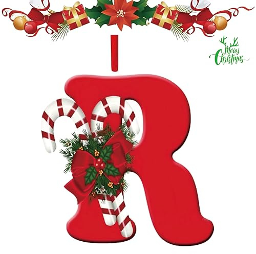 letter hanging Christmas tree decoration is a must-have for personalized DIY Christmas decoration. It is sturdy, not easily damaged or deformed, and can be used both indoors and outdoors (Letters-R)