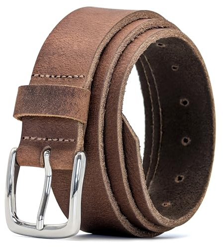 Ashford Ridge 35mm Real Leather Belt - Made in Dorset, England - Mens - Womens - Unisex for Jeans and Trousers (Nickel Free)