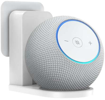 PlusAcc Plug Wall Mount for Dot Max & Google Home Mini, White | Space-Saving Holder Stand Built-in Cable Management Mounted on Socket, No Drilling Required