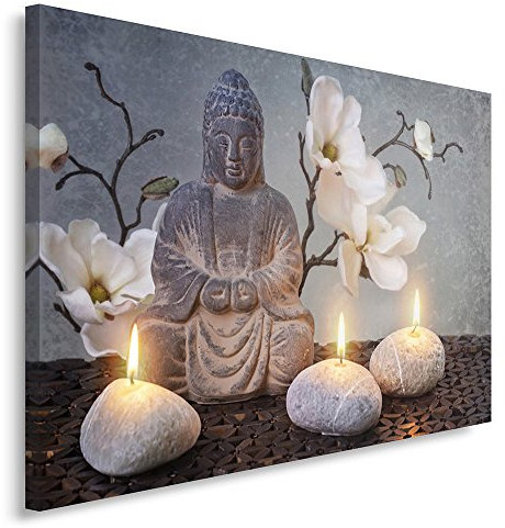 Feeby Impression sur toile 40x60 cm decoration chambre - tableau decoration murale Tableau Paysage - Buddha ZEN - decoration maison - Tableau Moderne - toile peinture - ART - poster mural