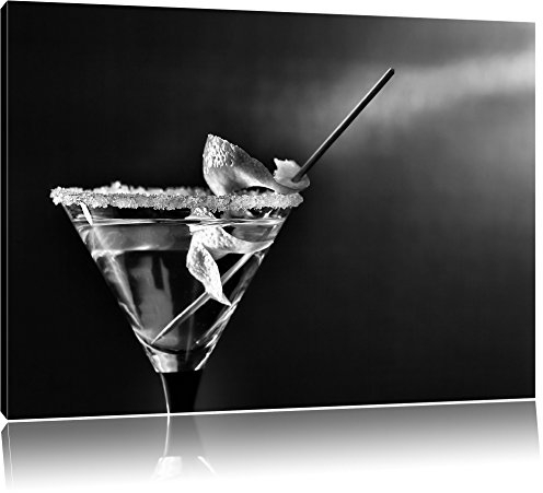 Pixxprint Cocktail Glas, Größe: 80x60cm, Leinwandbild, fertig gespannt, Wandbild, Dekoration, Kunstdruck, kein Poster