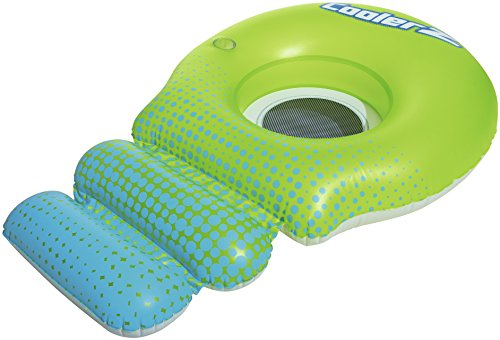 BESTWAY 43138 - Flotador Tumbona Hinchable CoolerZ Súper Sprawler 188x115 cm para 1 Persona con 3 Cámaras de Aire, Reposapiés, Posavasos y Asiento con Malla