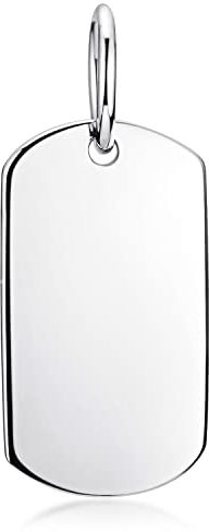 Materia Gravurplatte Silber 925 - Dog Tag Anhänger Herren KA-325-Silber_Ohne Gravur
