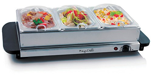 Megachef Buffet Server & Food Warmer With 3 Removable Trays, Heated Warming Tray